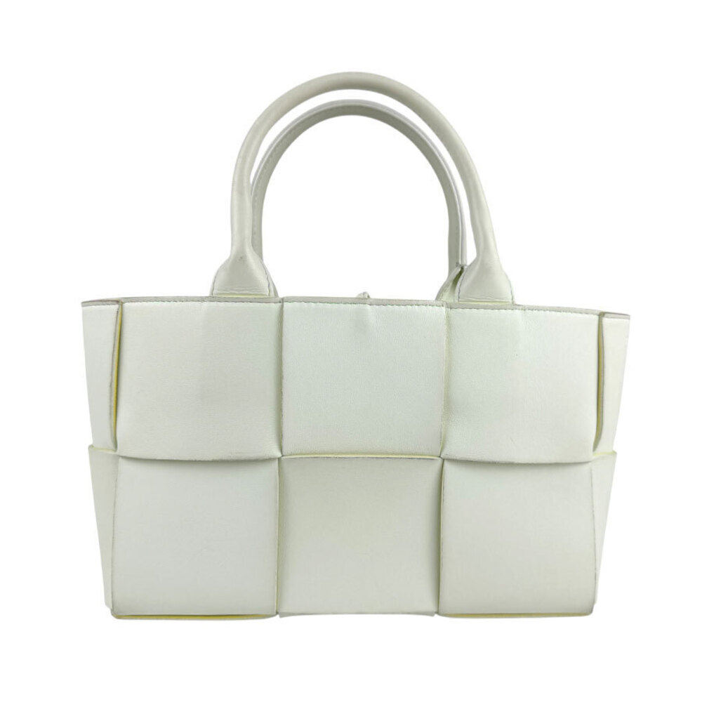 Bottega Veneta Arco Tote Bag White Yellow Leather
